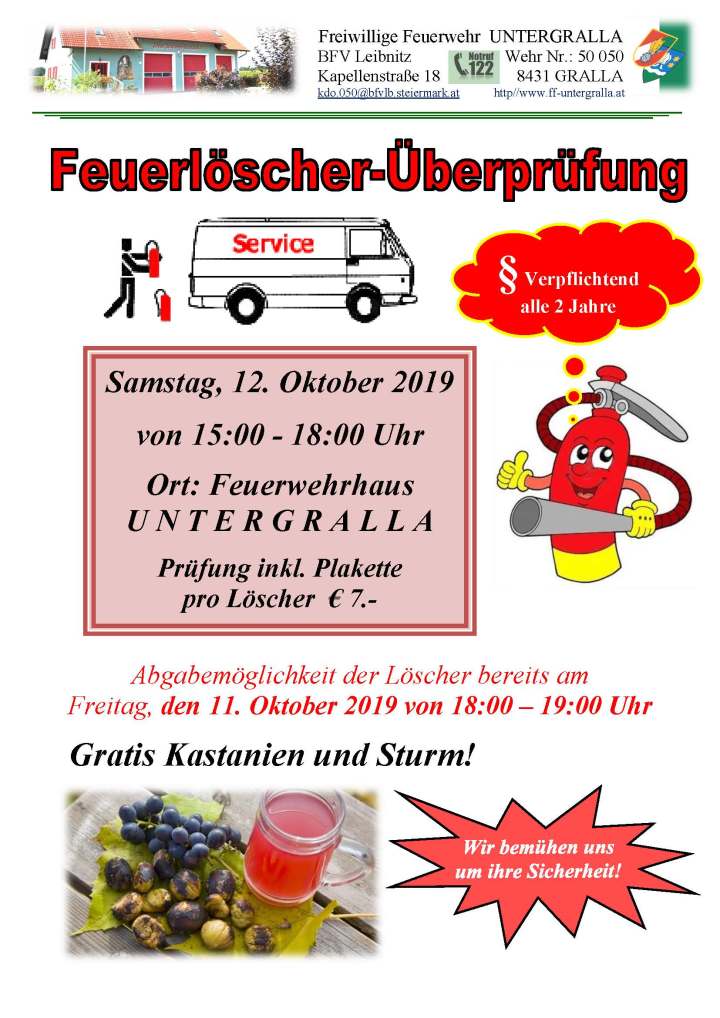 Feuerlöscherüberprüfung 2019